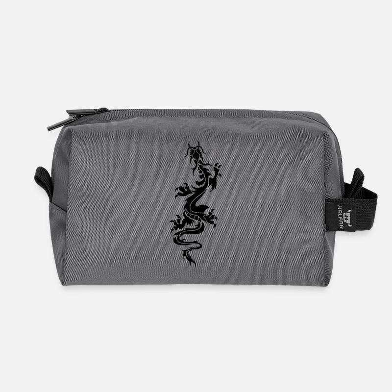 chinese dragon tribal - Recycelte Kulturtasche - Anthrazit