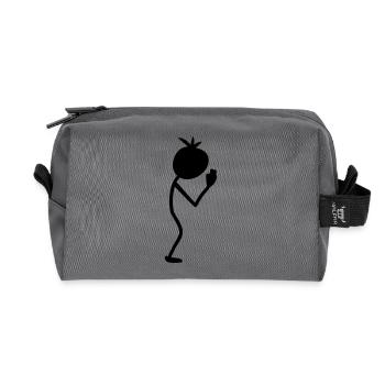 Namasté Stick Figure - Recycled Toiletry Zip Bag - anthracite - Front