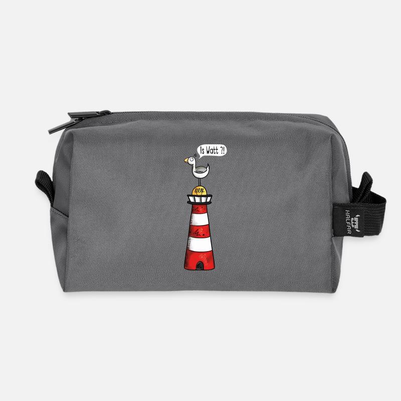 Is Watt Möwe - Nordsee - Leuchtturm - Geschenk - Recycelte Kulturtasche - Anthrazit
