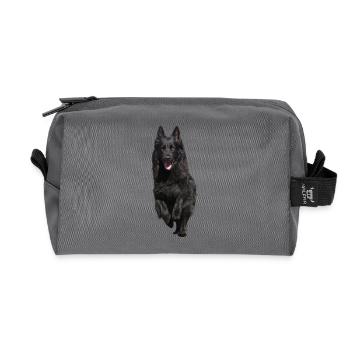 schwarzer Schäferhund Front - Recycelte Kulturtasche - Anthrazit - Vorne