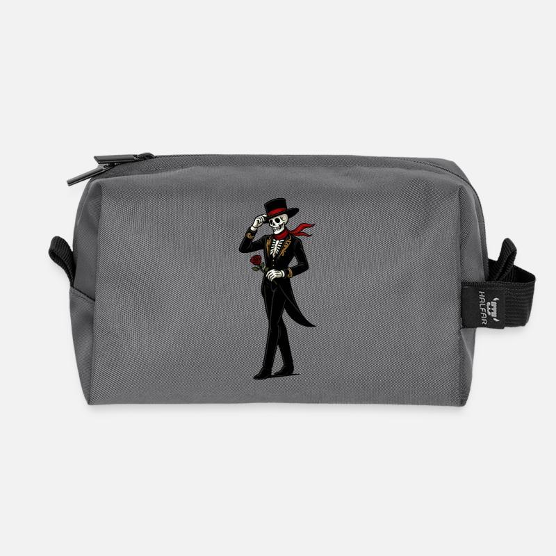 Skelett Gala-Mariachi Rose - Recycelte Kulturtasche - Anthrazit