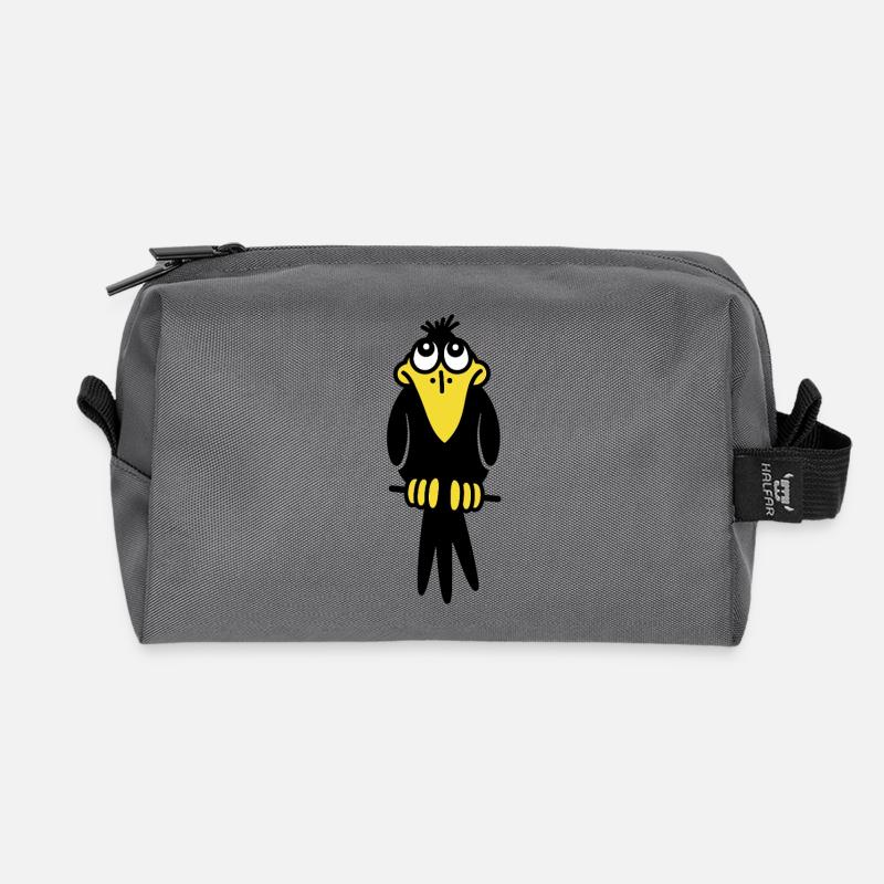 Mr. Crow - Recycled Toiletry Zip Bag - anthracite