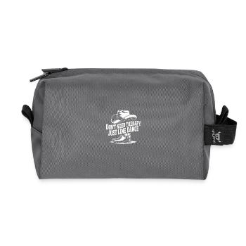 I don't need therapy - just line dancing - Recycled Toiletry Zip Bag - anthracite - Front