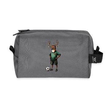 Soccer Hirsch - Recycled Toiletry Zip Bag - anthracite - Front