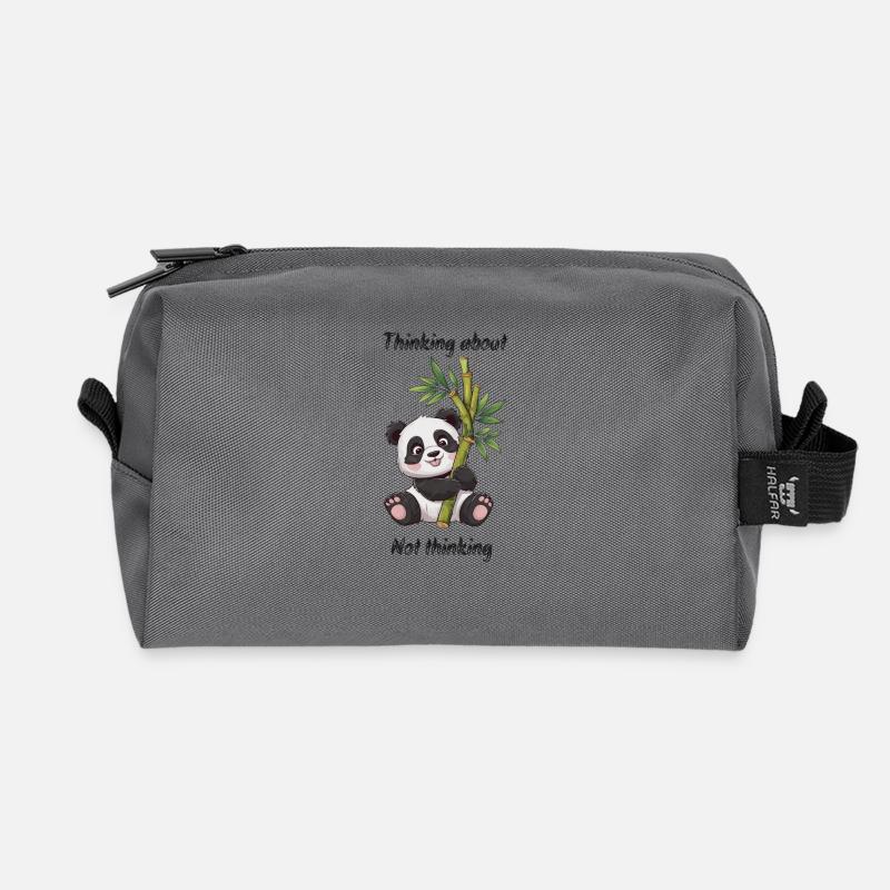Thinking about not Thinking - Recycled Toiletry Zip Bag - anthracite