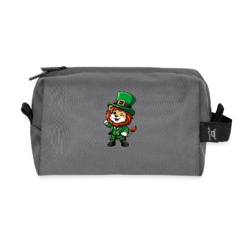 Dessin animé du lion de la Saint-Patrick - Trousse de toilette en tissu recyclé - anthracite - Devant