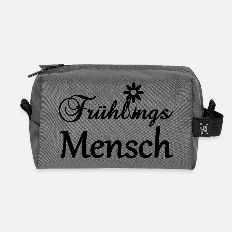 Frühlingsmensch Geschenk - Recycelte Kulturtasche - Anthrazit