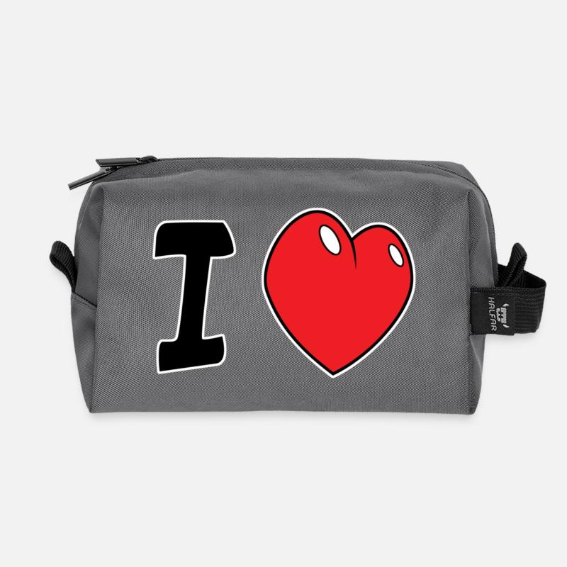 i love - Recycelte Kulturtasche - Anthrazit