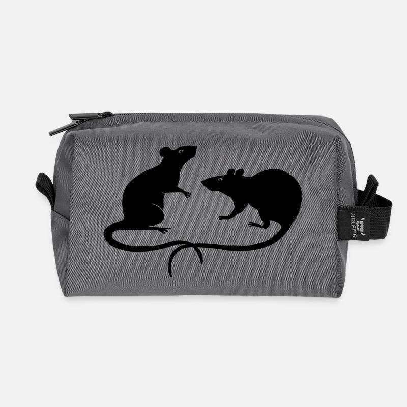 Ratten Duo Ratte Maus Nager Nagetier Rattus Maus - Recycelte Kulturtasche - Anthrazit