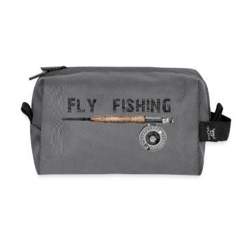 Fly fishing - Recycled Toiletry Zip Bag - anthracite - Front