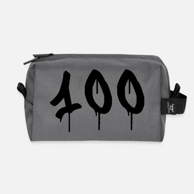 Graffiti : 100 - Recycelte Kulturtasche - Anthrazit