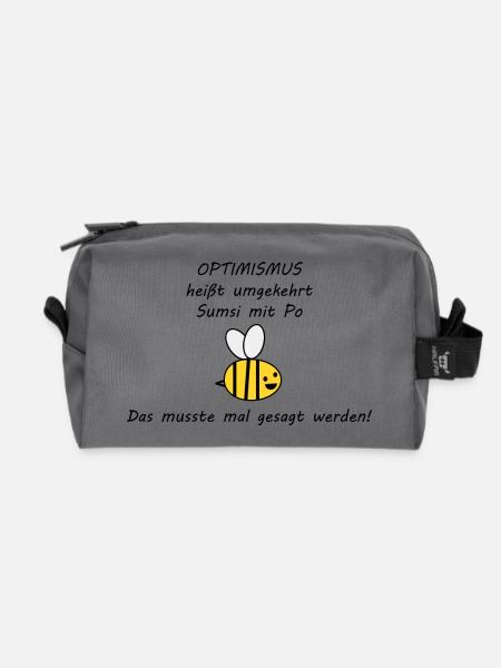 Optimistische Biene - Recycelte Kulturtasche - Anthrazit