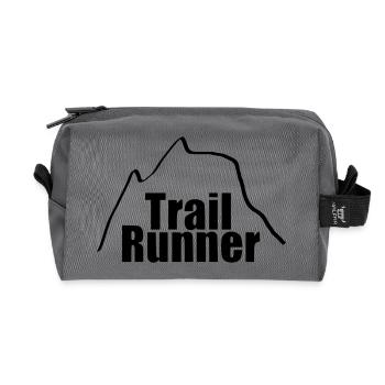 Trail runners run runner sports gift - Recycled Toiletry Zip Bag - anthracite - Front