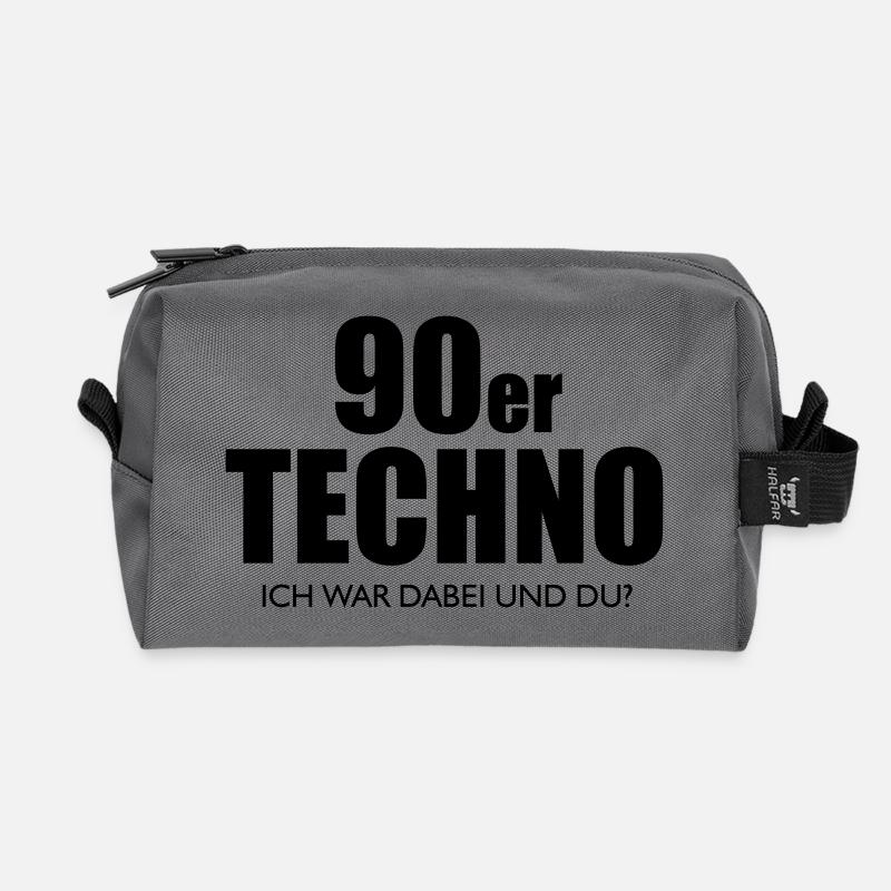 90er TECHNO - ich war dabei und du? - Recycelte Kulturtasche - Anthrazit