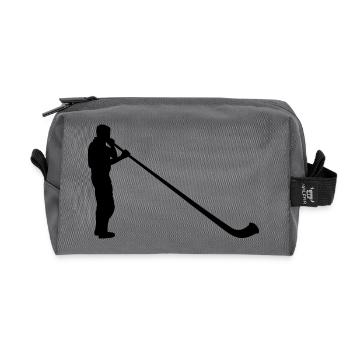 Alphorn Alpenhorn music brass instrument - Recycled Toiletry Zip Bag - anthracite - Front