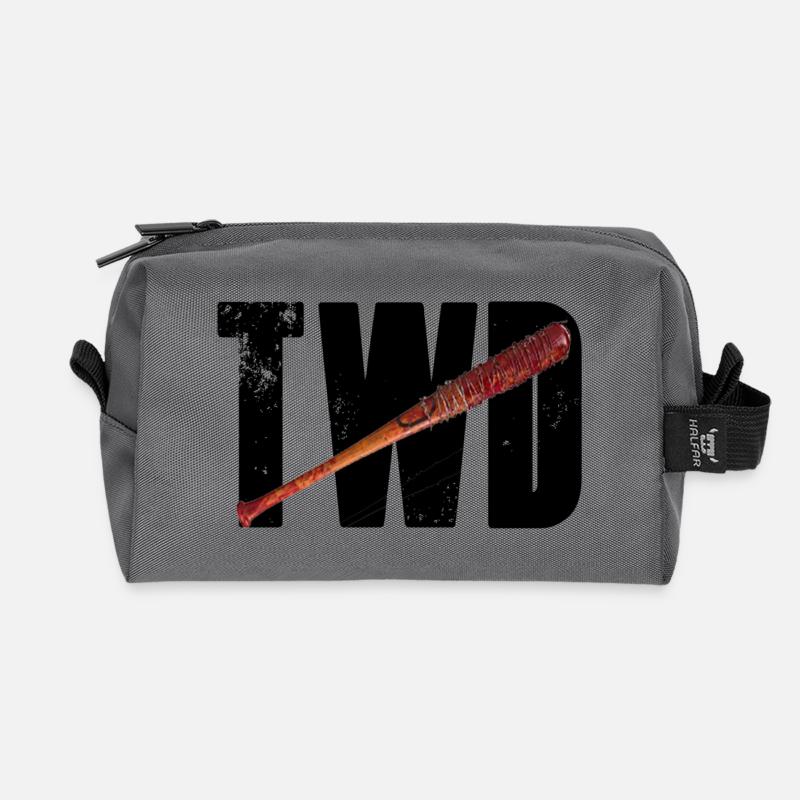T-shirt with TWD design - Recycled Toiletry Zip Bag - anthracite