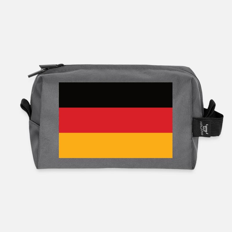 Germany Tricolor Flag - Recycled Toiletry Zip Bag - anthracite