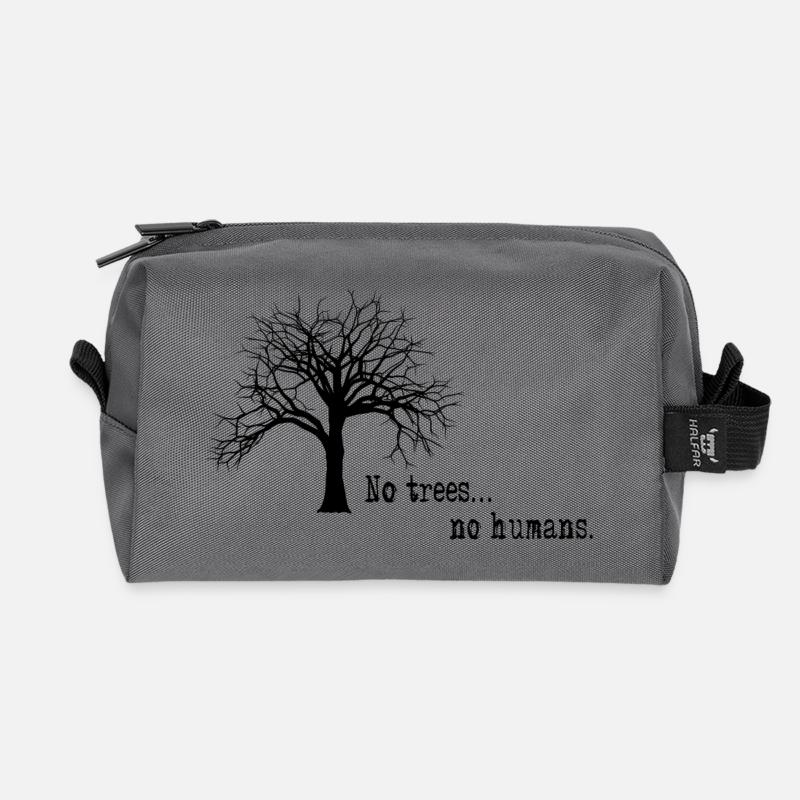 No trees ... no humans. - Recycled Toiletry Zip Bag - anthracite