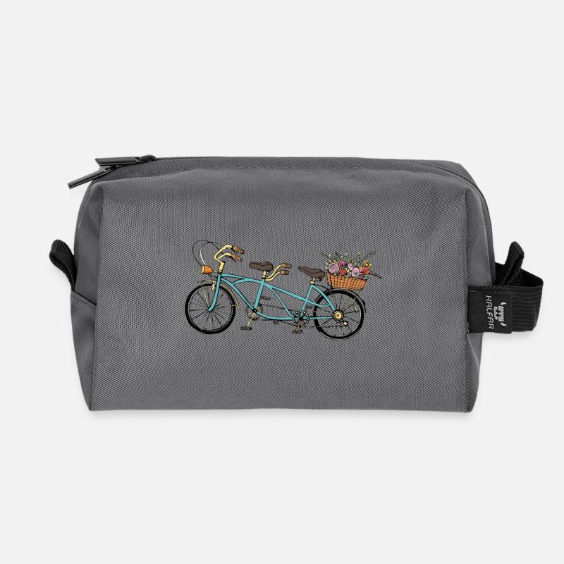 Flowers Tandem - Recycled Toiletry Zip Bag - anthracite