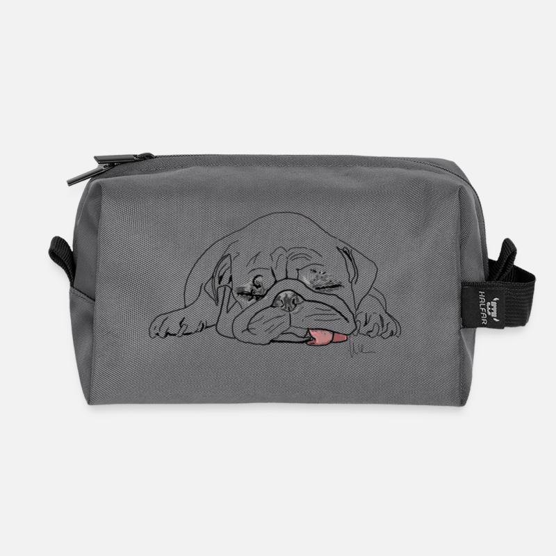 Mops - Recycelte Kulturtasche - Anthrazit