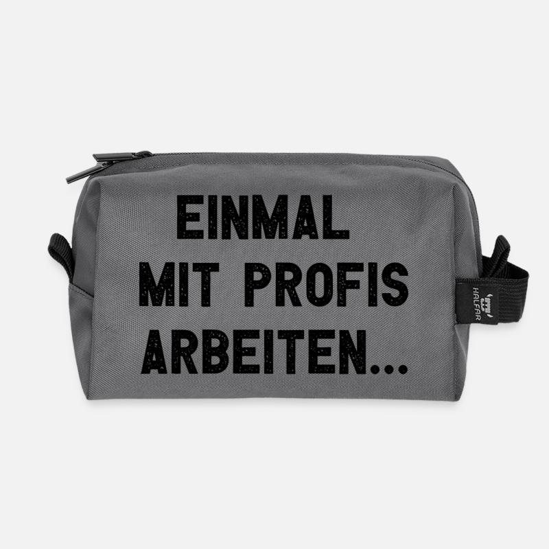 Einmal Mit Profis Arbeiten - Recycelte Kulturtasche - Anthrazit