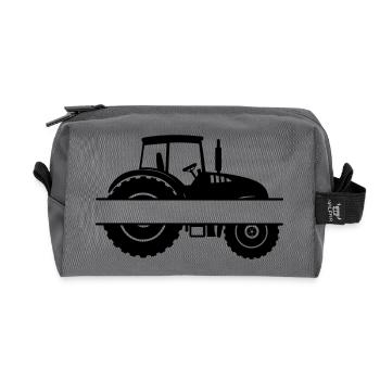 Farm Tractor Emblem - Recycled Toiletry Zip Bag - anthracite - Front