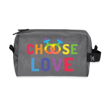 Mois de la fierté LGBT - Amour - Trousse de toilette en tissu recyclé - anthracite - Devant
