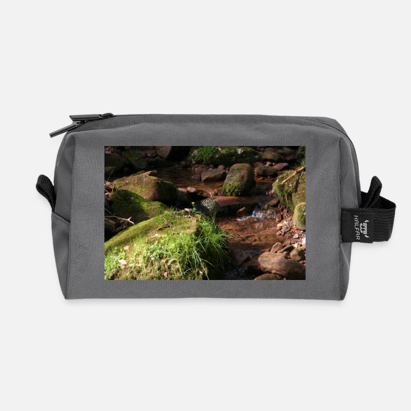 Black Forest Forest Stream - Recycled Toiletry Zip Bag - anthracite