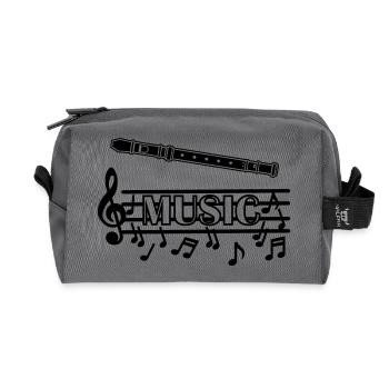 Logo de la musique de la flûte à bec - Trousse de toilette en tissu recyclé - anthracite - Devant
