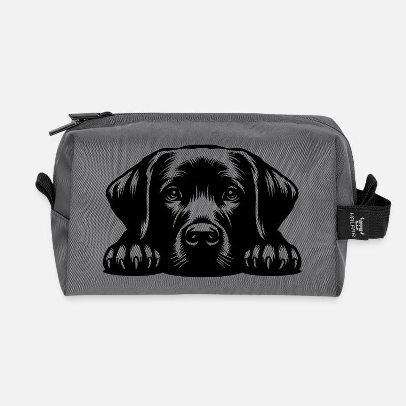 Labrador Kopf mit Pfoten - Recycelte Kulturtasche - Anthrazit