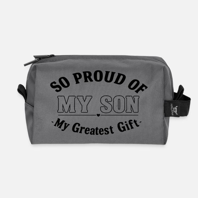 Mein Sohn, mein größtes Geschenk - Recycelte Kulturtasche - Anthrazit