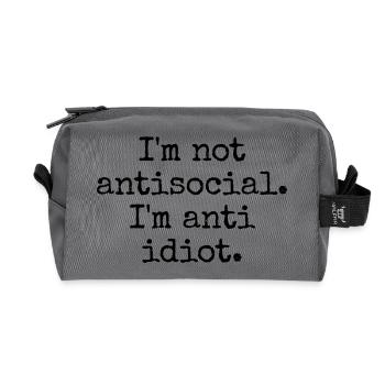 Introverted and picky - Recycled Toiletry Zip Bag - anthracite - Front