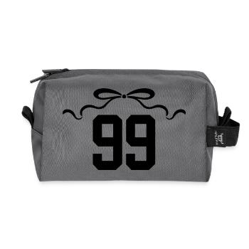 Number 99 Knot - 99th Anniversary - Recycled Toiletry Zip Bag - anthracite - Front