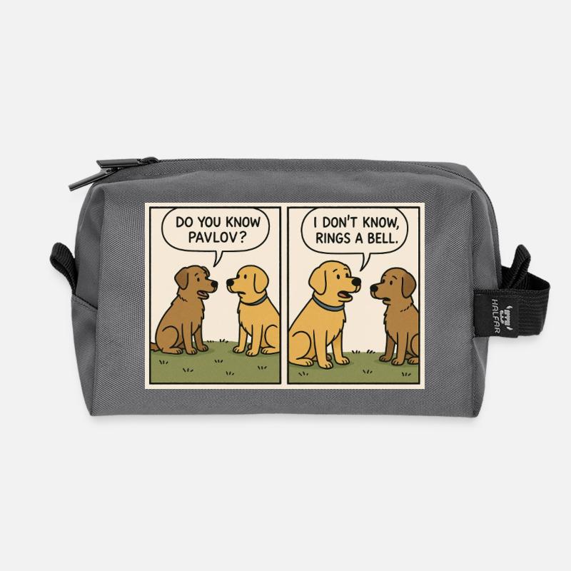 “Rings a Bell” – Funny Pavlov Dog Comic T-Shirt - Recycelte Kulturtasche - Anthrazit