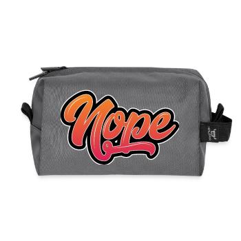 Motivational Nope lettering with colour gradient - Recycled Toiletry Zip Bag - anthracite - Front