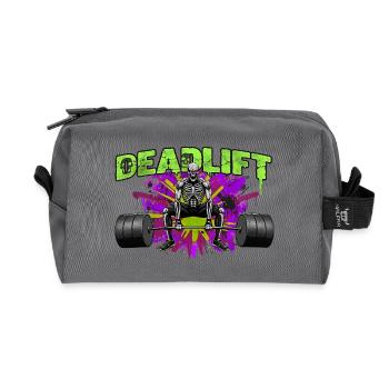 Deadlift Skeleton Kraft_Dark Art - Recycelte Kulturtasche - Anthrazit - Vorne