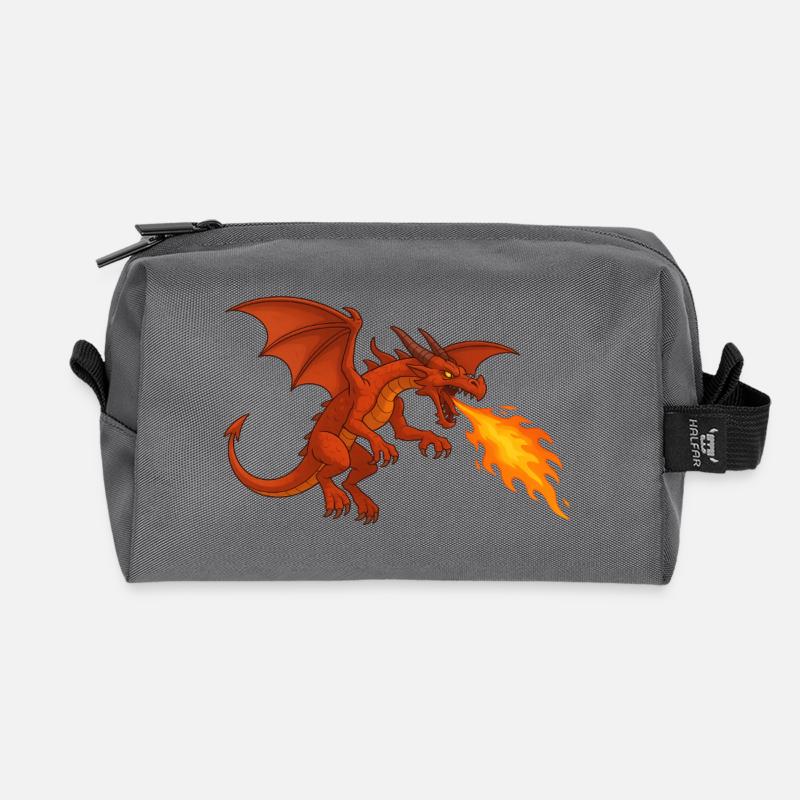 Feuer speiender Drache  - Illustration - Recycelte Kulturtasche - Anthrazit