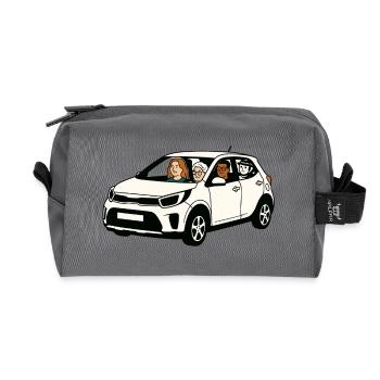 Mamie Karin - Trousse de toilette en tissu recyclé - anthracite - Devant