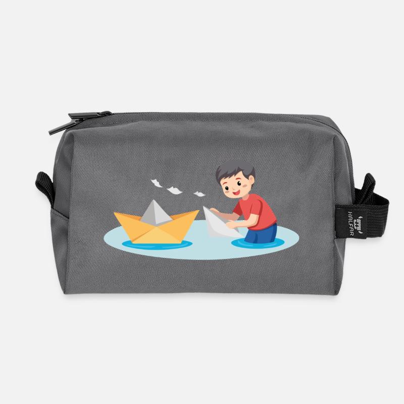 Papierboot spielen - Recycelte Kulturtasche - Anthrazit