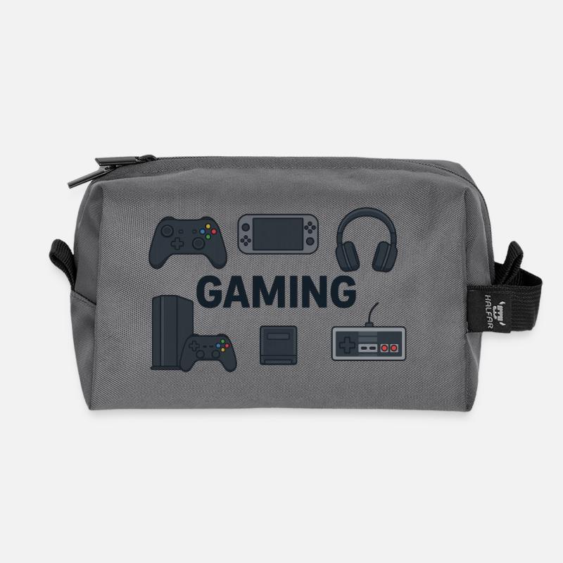 Retro Gaming Silhouetten - Recycelte Kulturtasche - Anthrazit