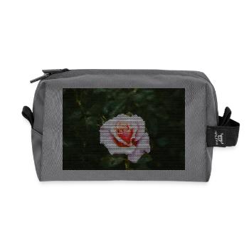 Rosenmosaik im Dunkelgrün - Recycelte Kulturtasche - Anthrazit - Vorne