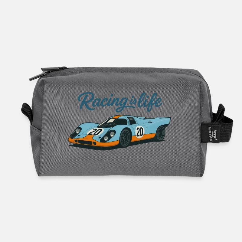 Racing_is_life - Recycelte Kulturtasche - Anthrazit