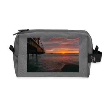 Sunrise Saltburn Pier at Quiet Shore - Recycled Toiletry Zip Bag - anthracite - Front