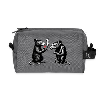 Ratten Noir Spiegelduell - Recycelte Kulturtasche - Anthrazit - Vorne