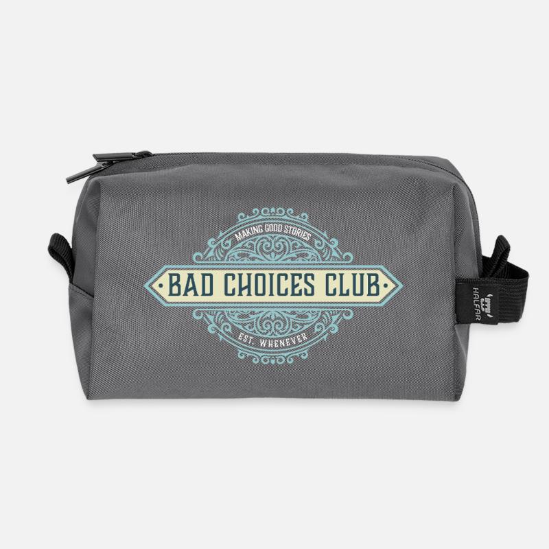 Bad Choices Club Emblem - Recycelte Kulturtasche - Anthrazit