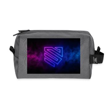 Neon Geometric Shield Logo - Recycled Toiletry Zip Bag - anthracite - Front