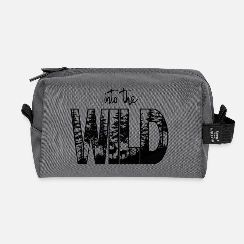 into the WILD - Recycelte Kulturtasche - Anthrazit