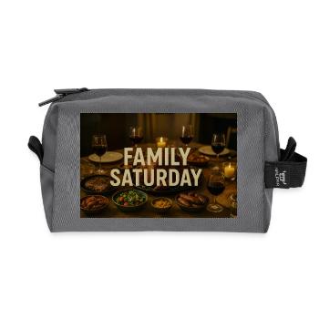 Dîner familial du samedi - Trousse de toilette en tissu recyclé - anthracite - Devant
