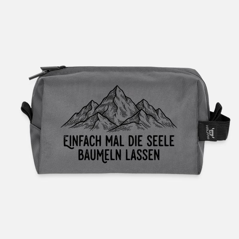 Let your mind wander on the mountain - Recycled Toiletry Zip Bag - anthracite
