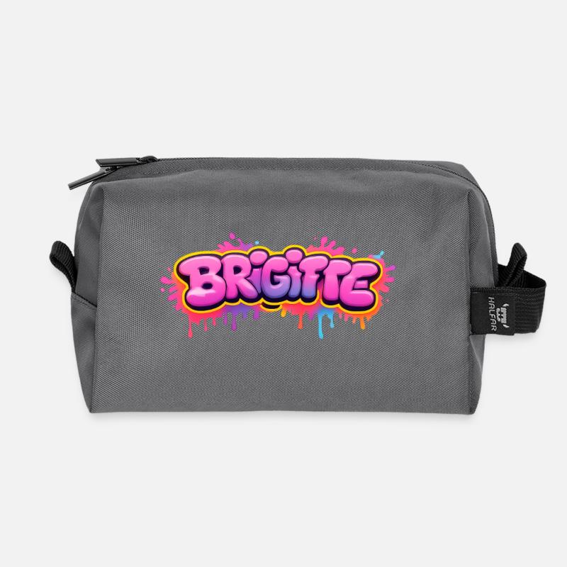LIAM GRAFFITI NAME FOR PERFECT GIFT PRINTABLE on - Recycled Toiletry Zip Bag - anthracite